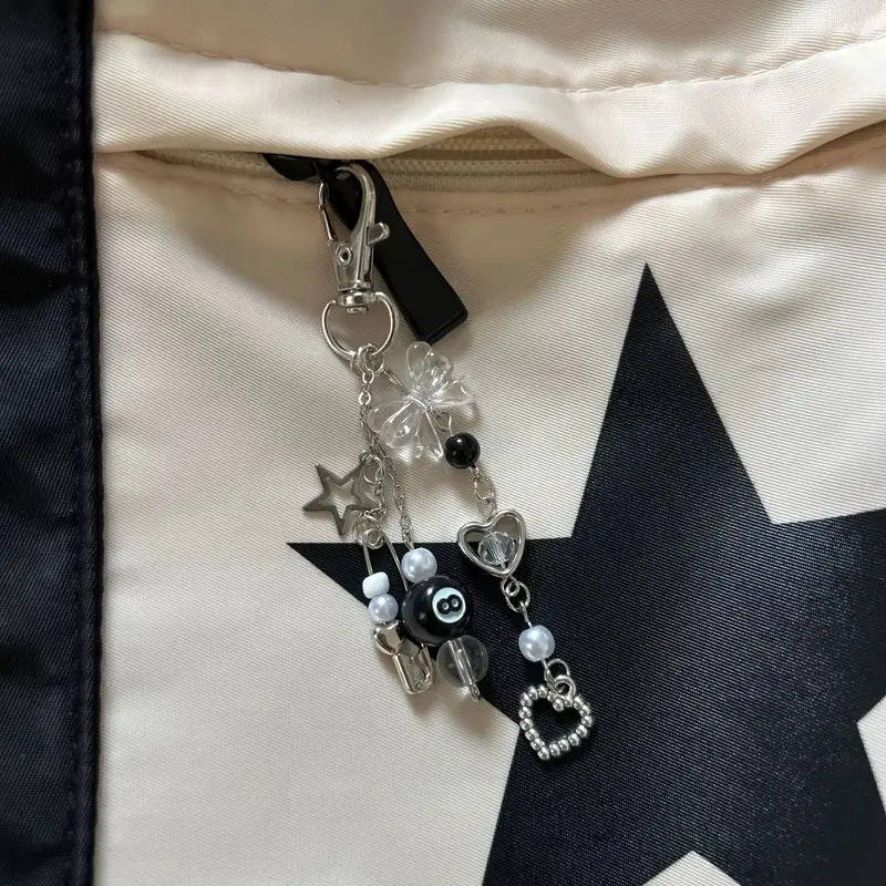 Fashion Handmade Resin Beaded Keychain Trend Punk