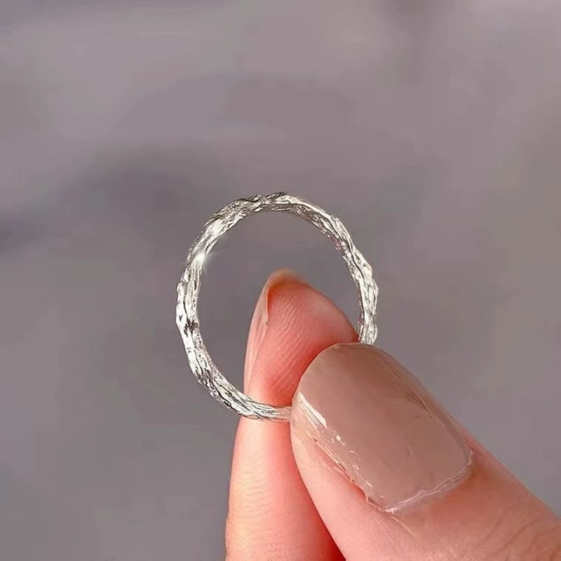 Personalized Open-End Textured Ring For Women Simple And Cool Style