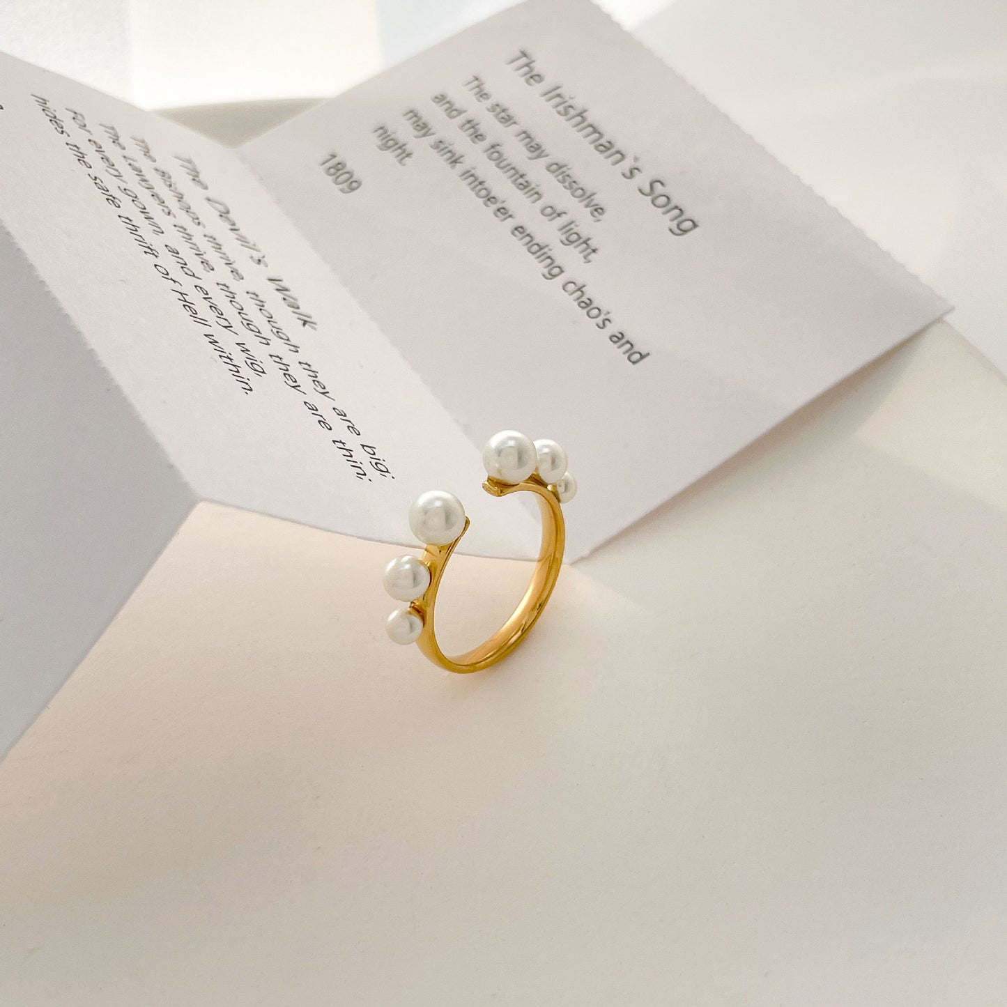 Pearl Round Bead Ring For Women