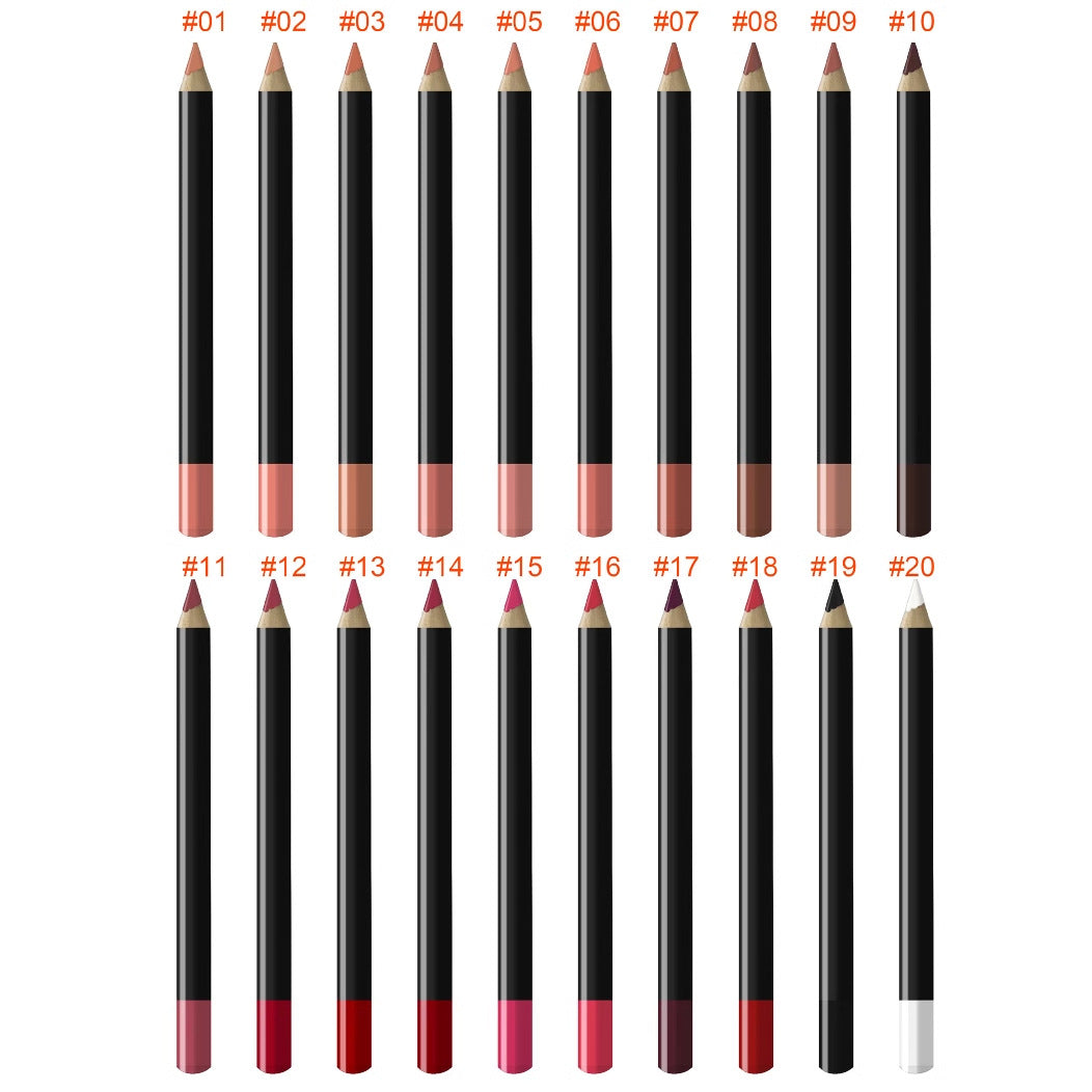 Foreign Trade Cross-Border 20-Color Multi-Functional Waterproof Lip Liner