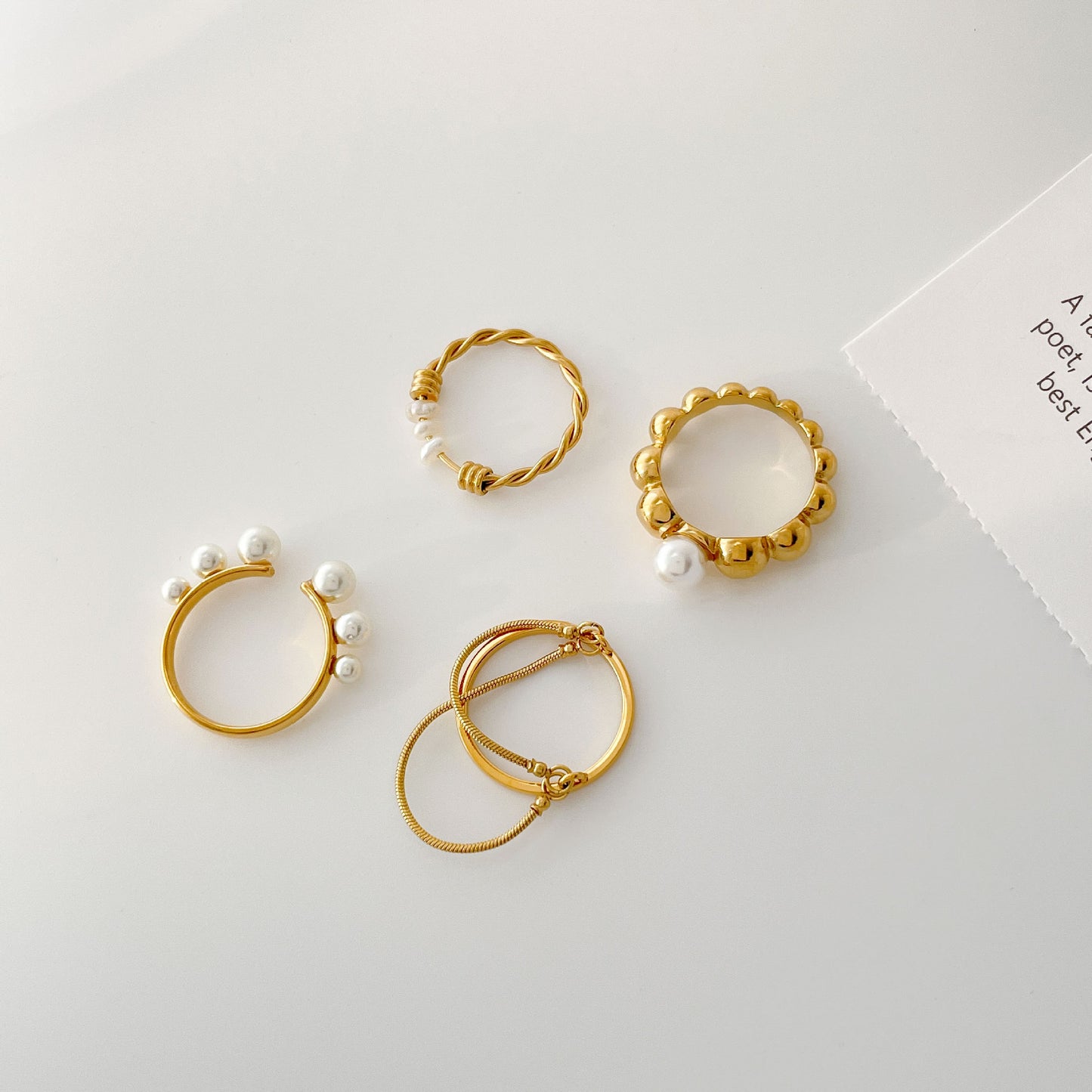 Pearl Round Bead Ring For Women