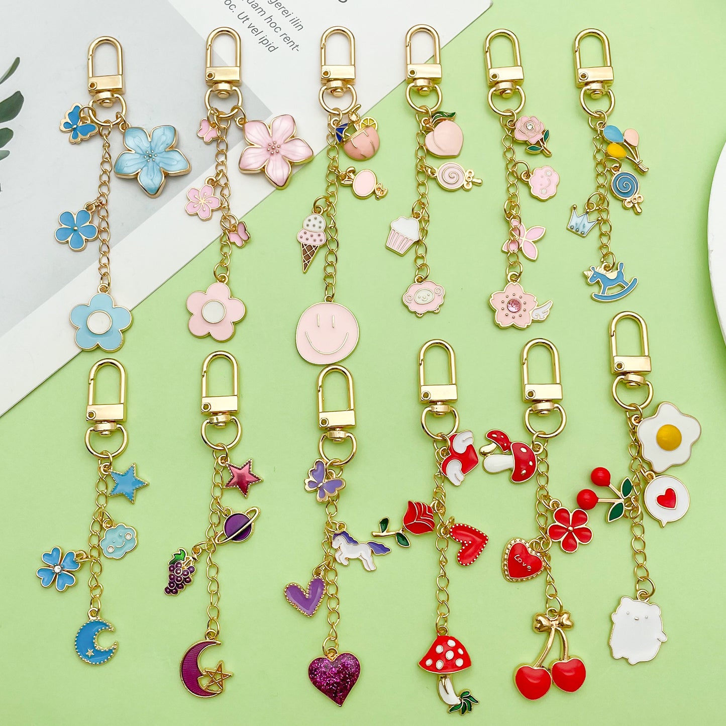 Red Mushroom Love Heart Rose Heart-shaped Keychain