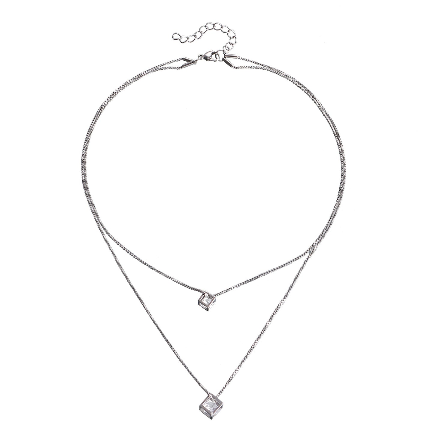 Euro-American Cross-Border Jewelry Love Geometric Cube Zircon Pendant