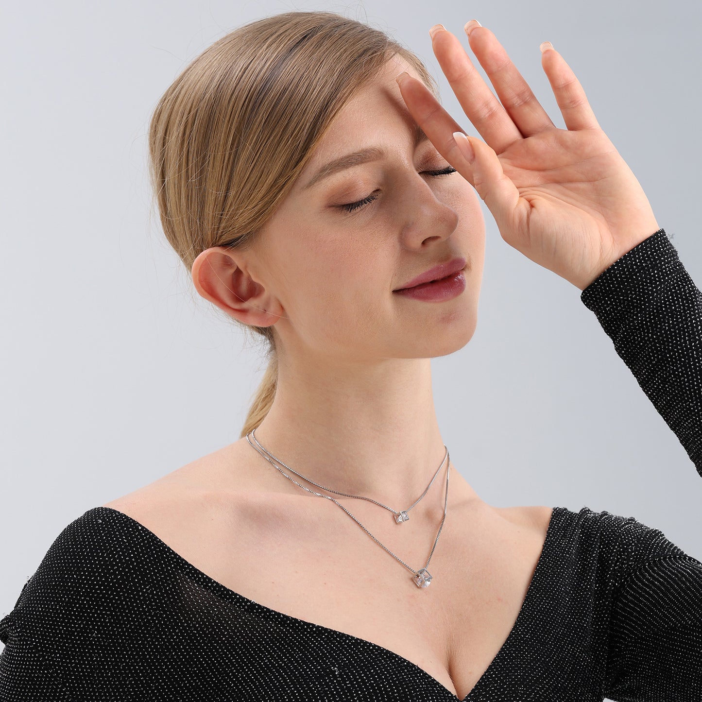 Euro-American Cross-Border Jewelry Love Geometric Cube Zircon Pendant