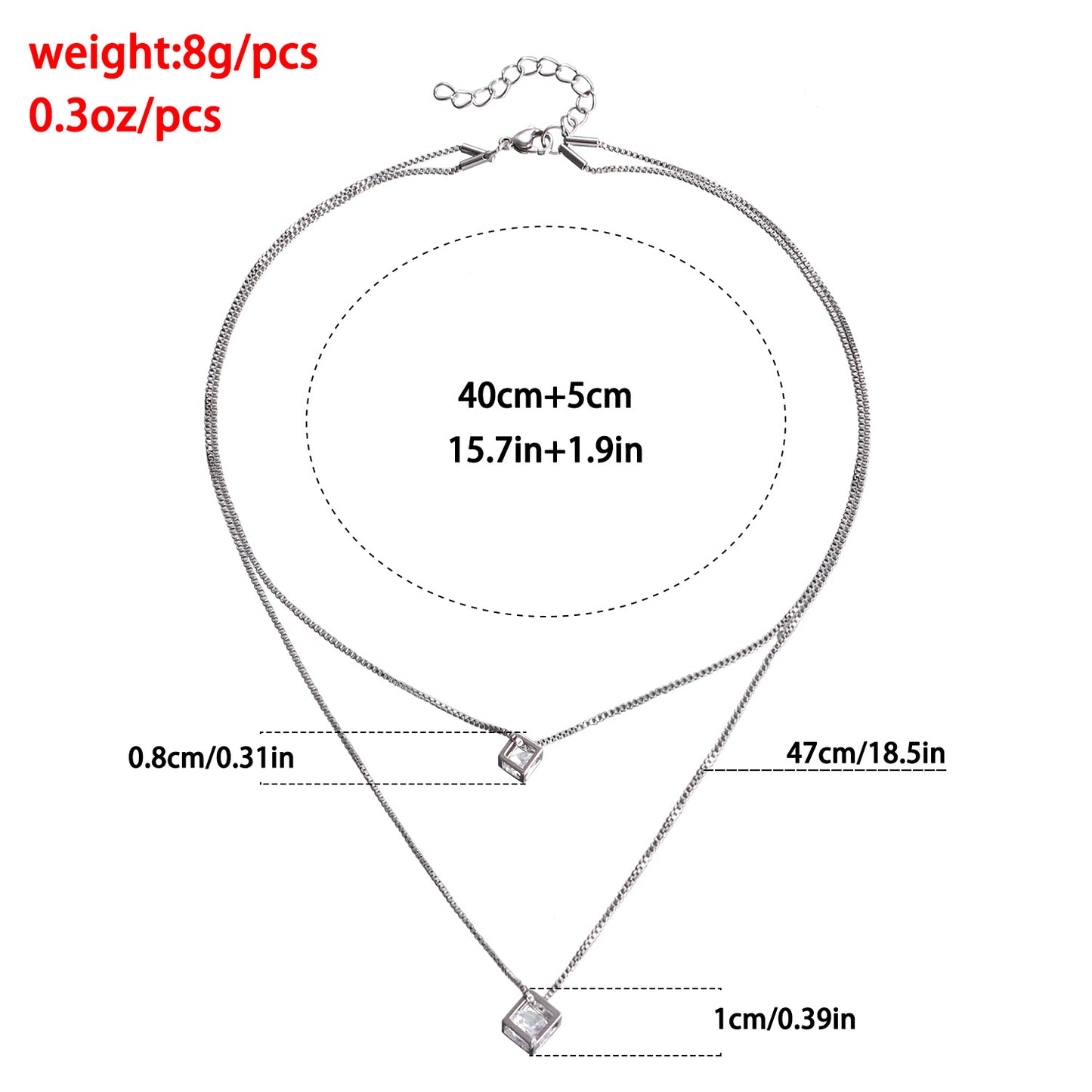 Euro-American Cross-Border Jewelry Love Geometric Cube Zircon Pendant