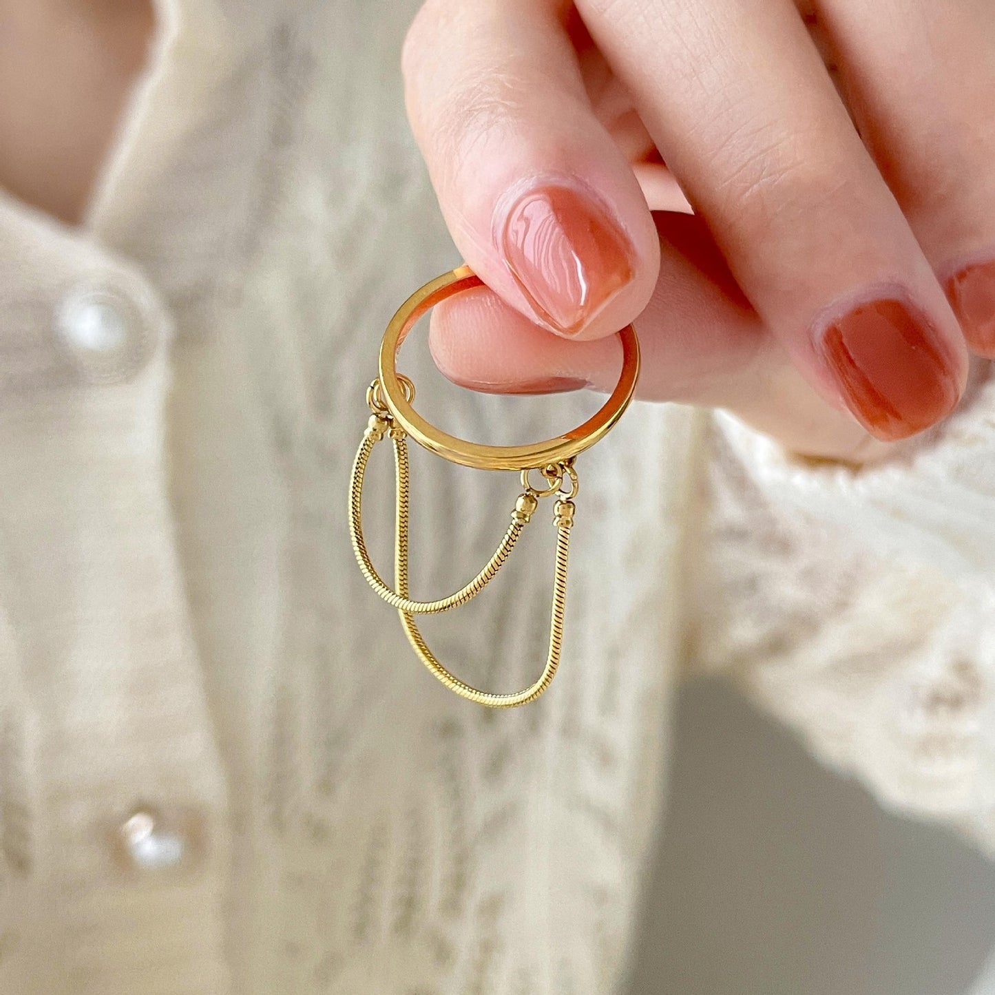 Pearl Round Bead Ring For Women