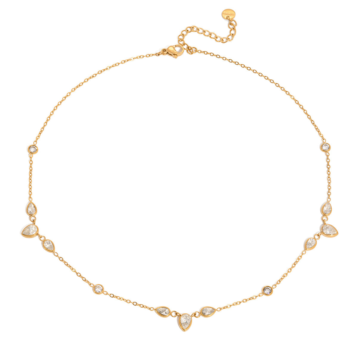 High-End Steel Zircon Pendant Necklace